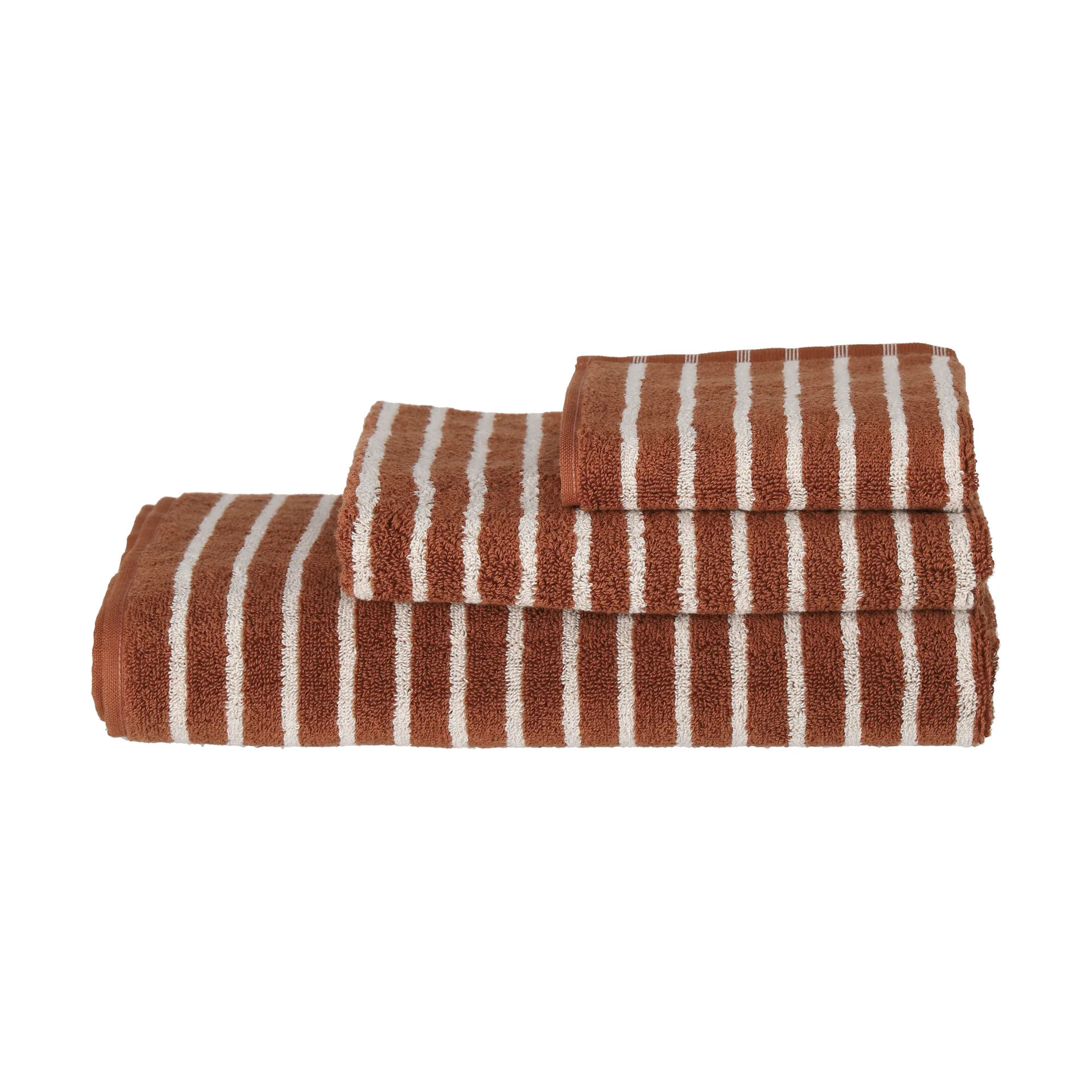 Drift towel 50x70 cm, Brown-white Scandi Living
