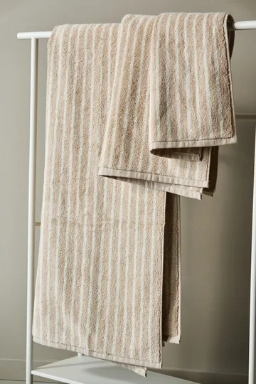 Drift towel set 4 pieces - Beige-white - Scandi Living