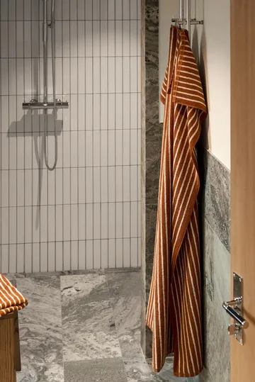 Drift towel set 4 pieces - Brown-white - Scandi Living