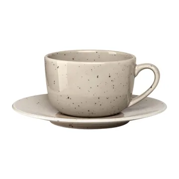 Freckle cup with saucer 26 cl - Beige - Scandi Living