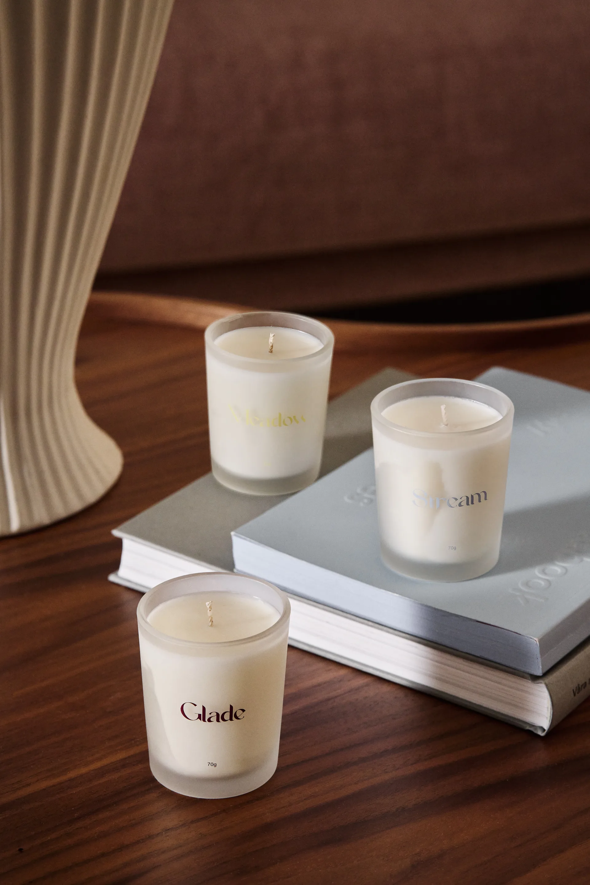 Gift wrap scented candle 70g 3-pack, Stream/Glade/Meadow Scandi Living
