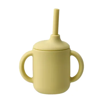 Idun mug with silicone straw 120 ml - Lemon - Scandi Living