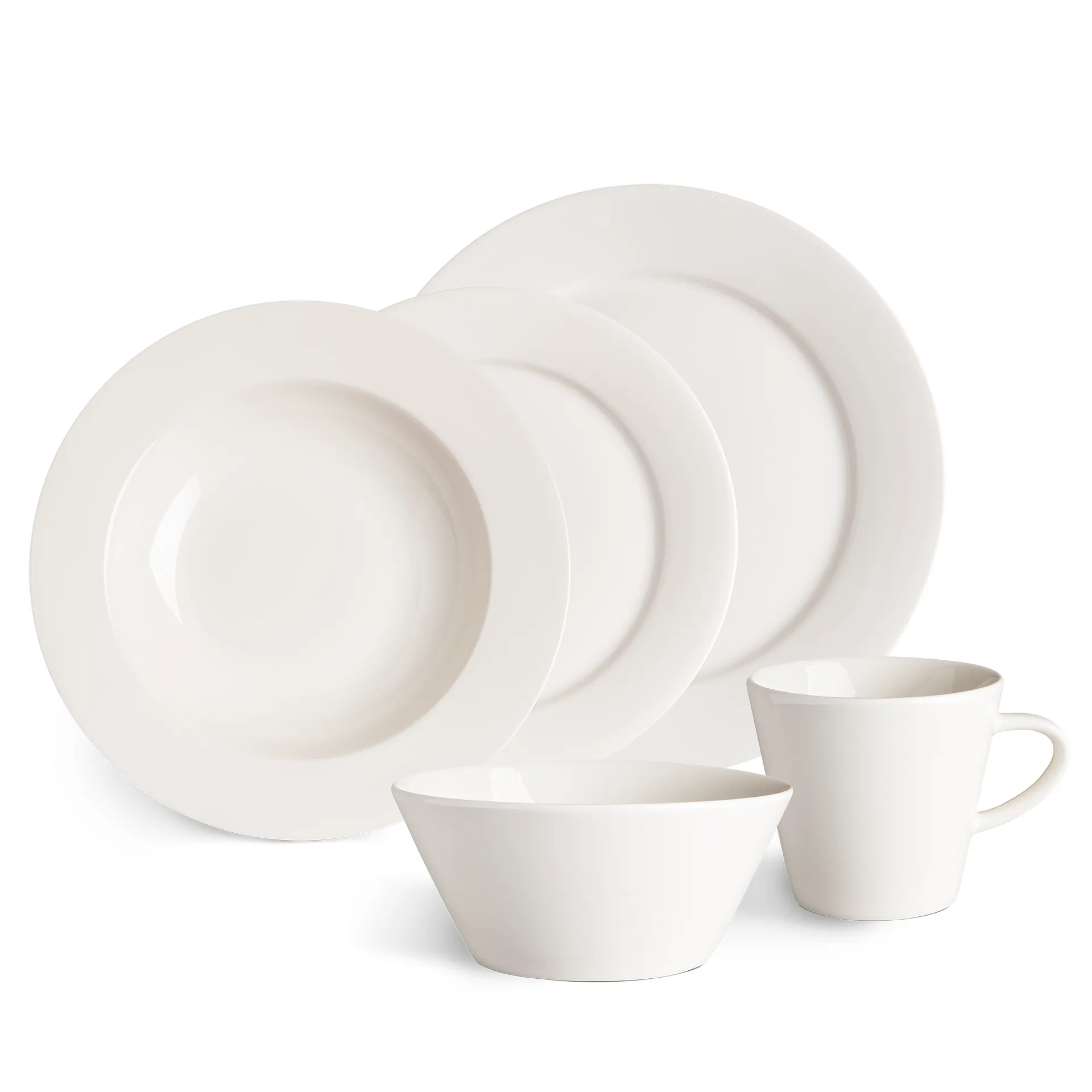Kalk deep plate 23 cm, white Scandi Living