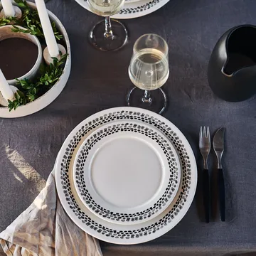 Klappersten side plate 21 cm 4-pack - black and white - Scandi Living