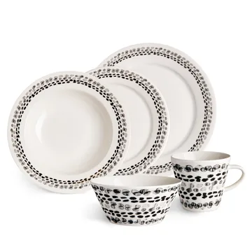 Klappersten side plate 21 cm 4-pack - black and white - Scandi Living