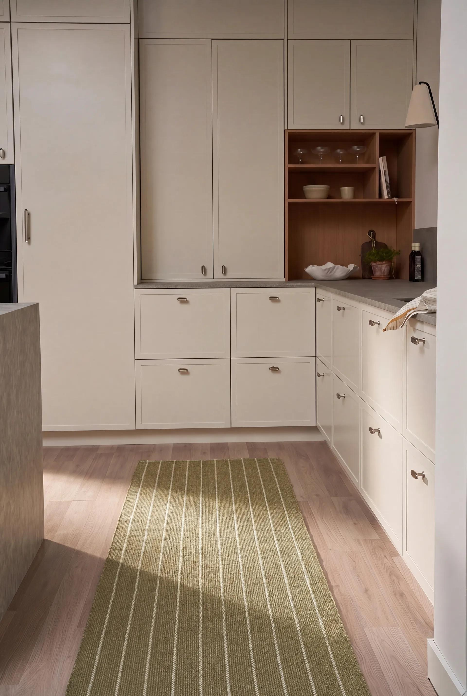 Lane runner rug, Olive green, 70x250 cm Scandi Living