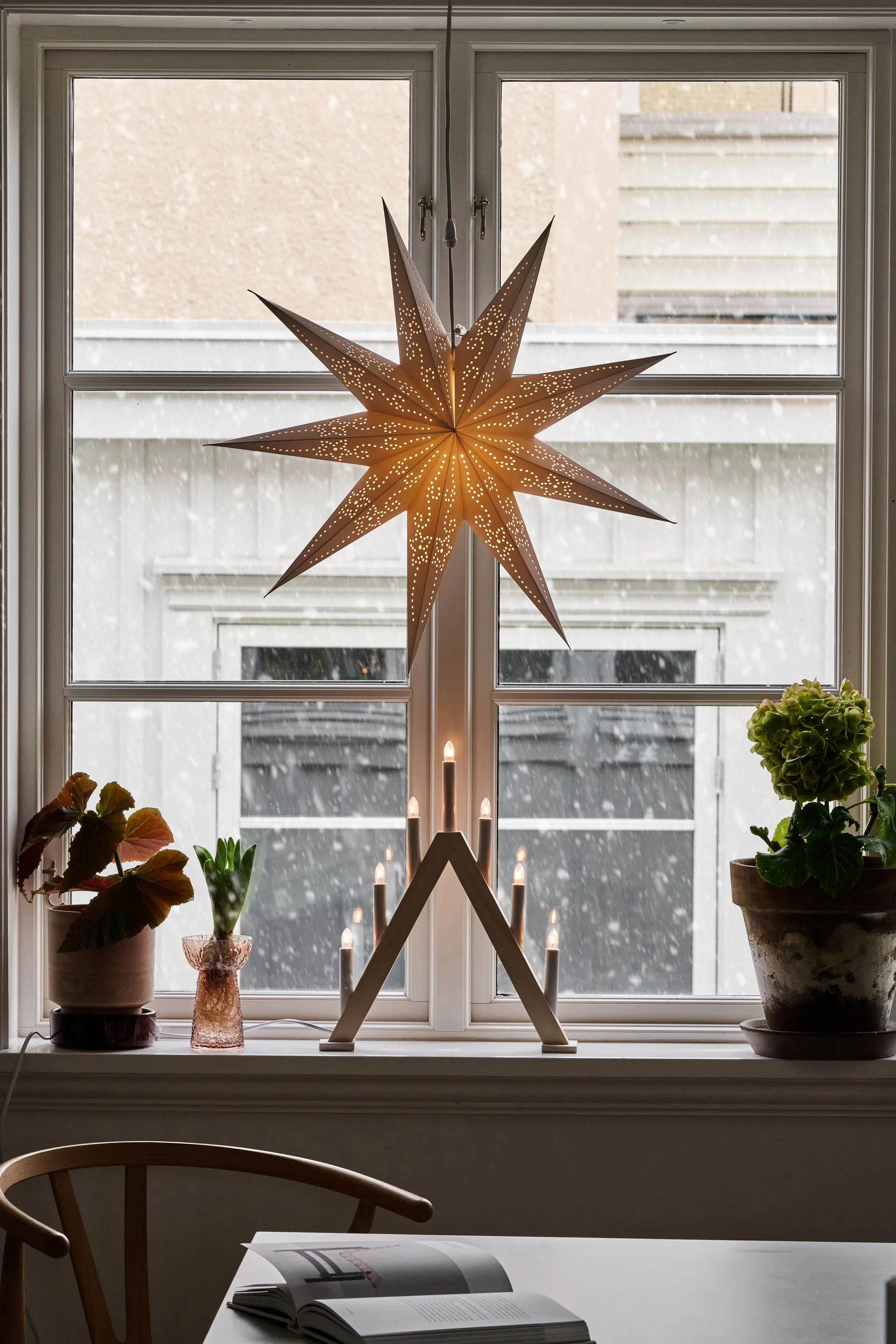 Nord advent candlestick 40 cm, White stained Scandi Living