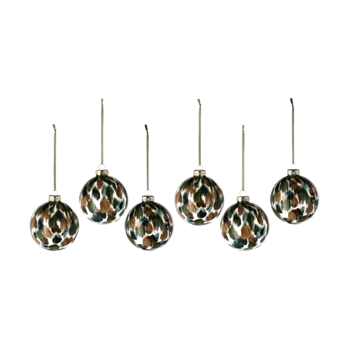 Overcast Christmas bauble Ø8 cm 6-pack - Green - Scandi Living