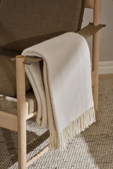Sandstone wool throw 130x180 cm - Cream - Scandi Living