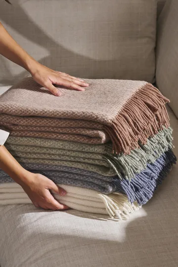 Sandstone wool throw 130x180 cm - Sage Melange - Scandi Living