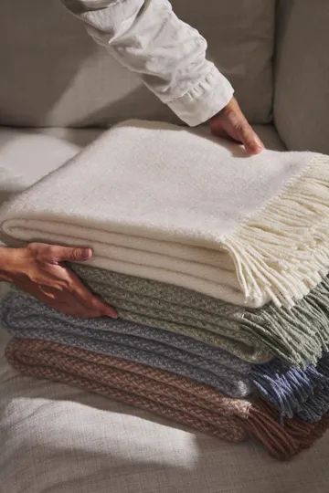 Sandstone wool throw 130x180 cm - Sage Melange - Scandi Living