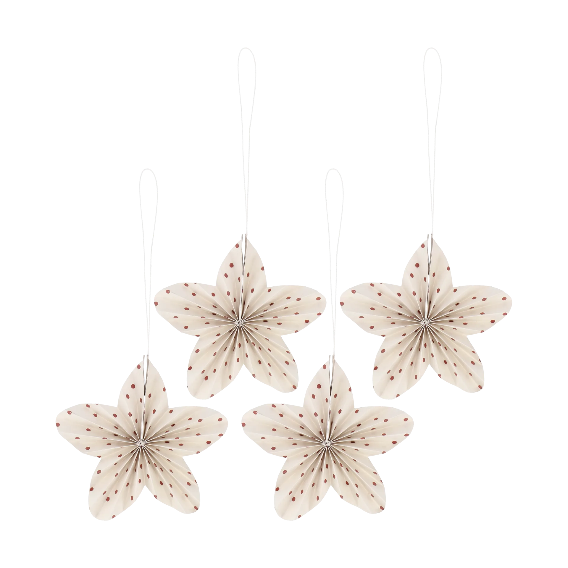 Twinkle Christmas tree ornaments 4-pack, Red polka-dot Scandi Living