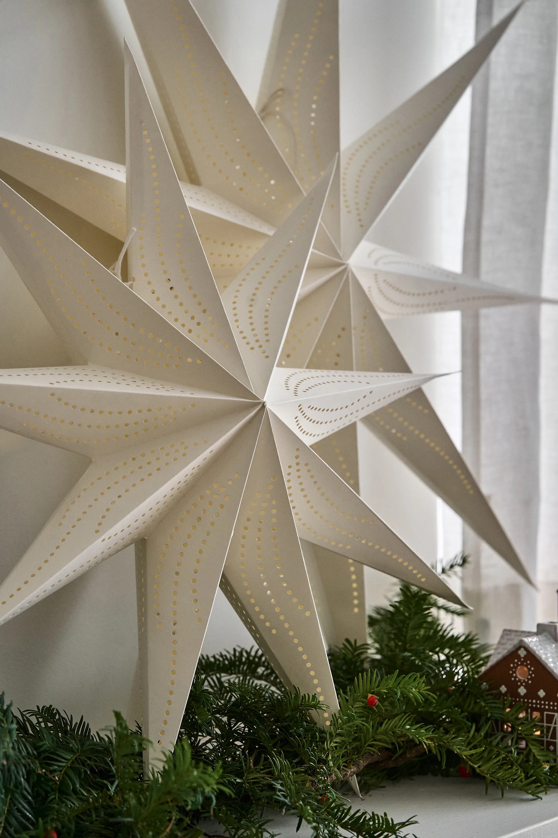 Veil advent star, White, Ø60 cm Scandi Living
