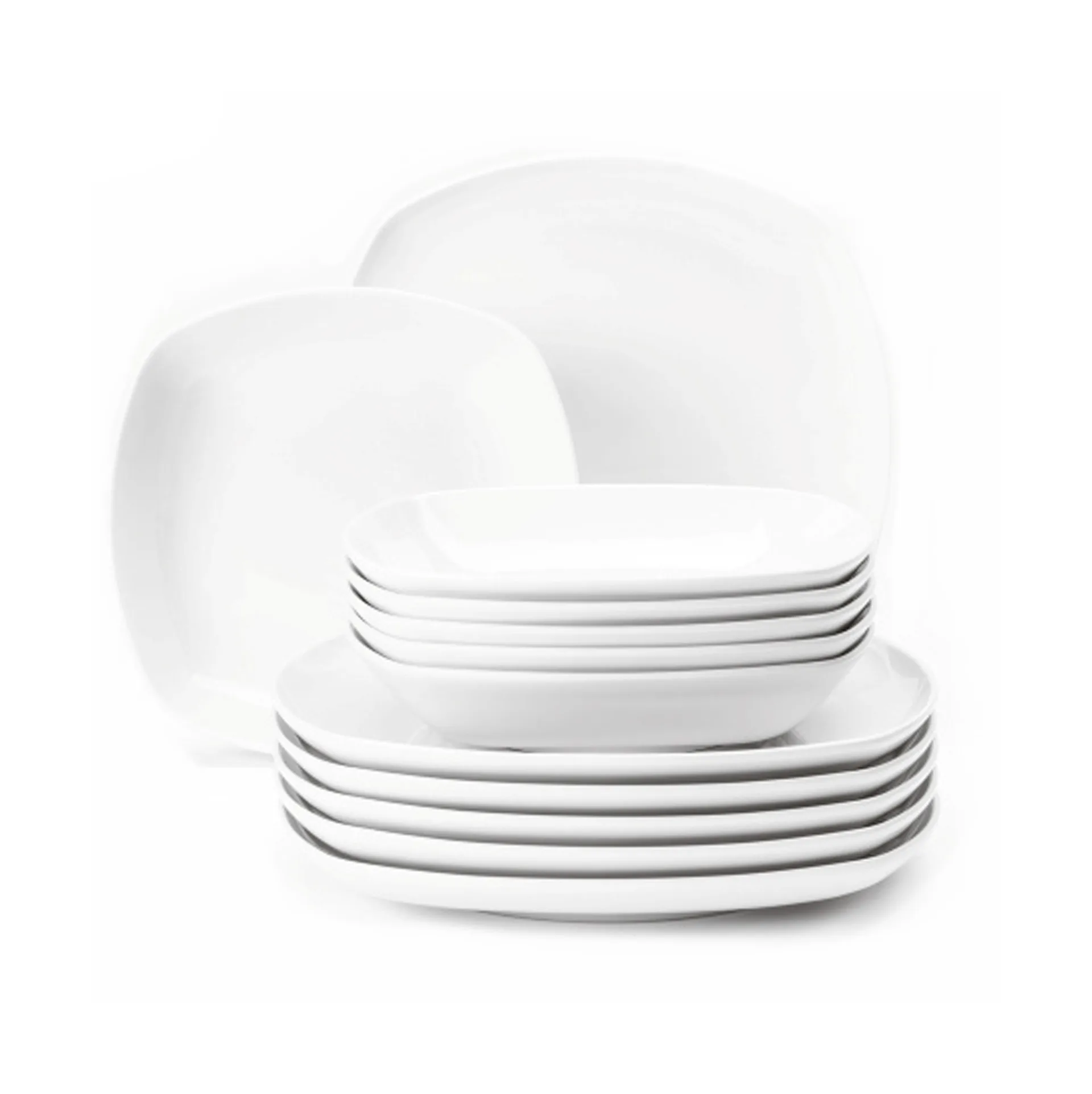 Lido service set square 12 pieces, White Seltmann Weiden