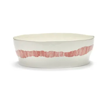 Ottolenghi Feast salad bowl Ø27,5 cm - White stripes-red - Serax
