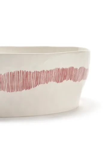 Ottolenghi Feast salad bowl Ø27,5 cm - White stripes-red - Serax