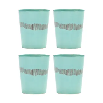 Ottolenghi Feast tea cup 33 cl 4-pack - Azure stripes-red - Serax