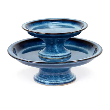 Pure cake plate glazed L 23.5 cm - Dark blue - Serax