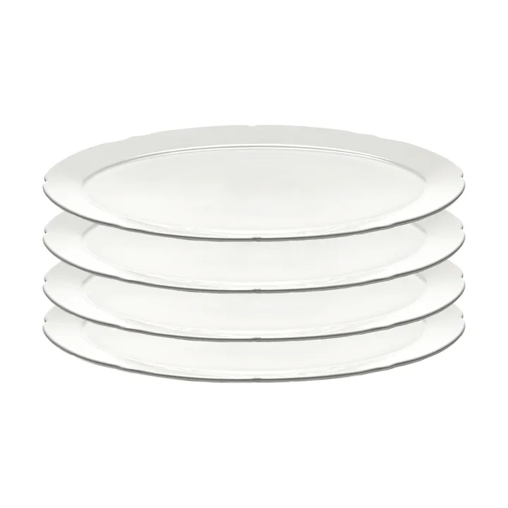 Silhouette oval plate L 21x30 cm 4-pack - White - Serax