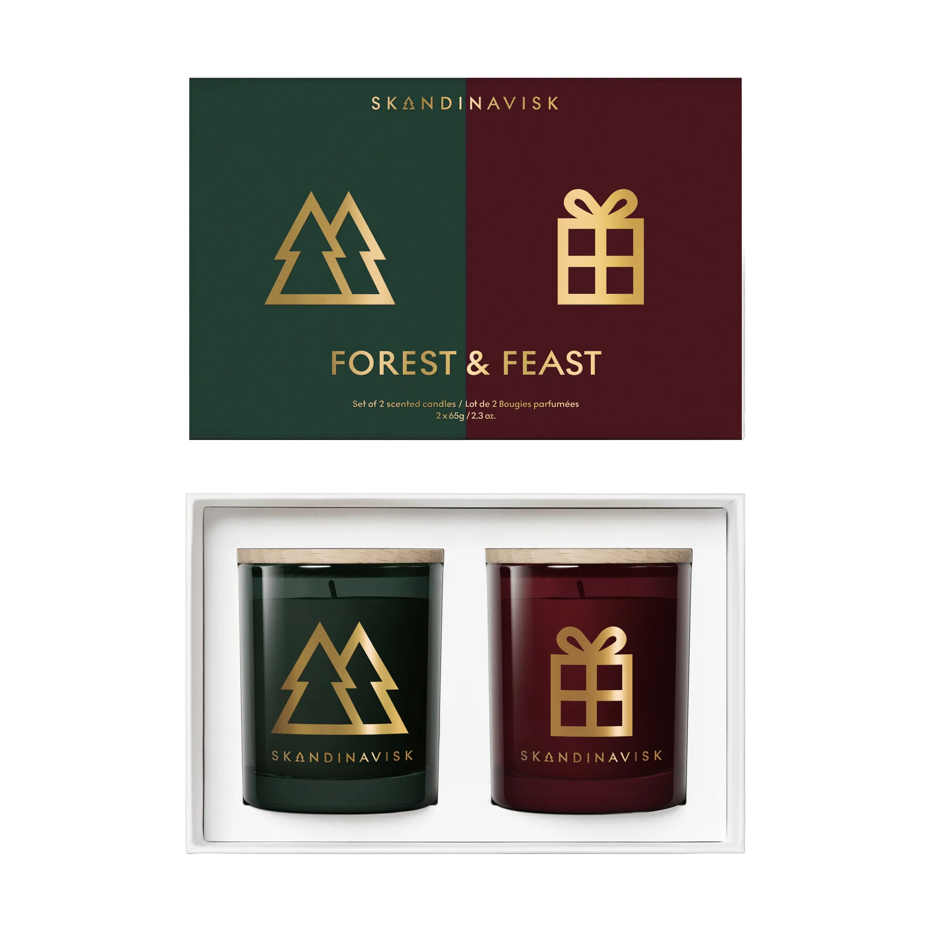 Forest & Feast scented candle gift set 2 pieces, 65 g Skandinavisk