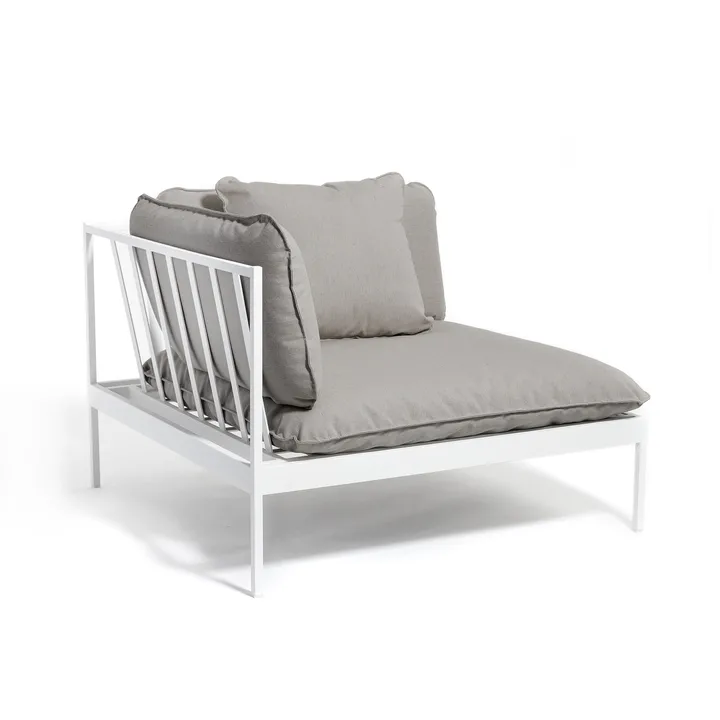 Bönan corner section light grey aluminuim-beige linen - Skargaarden