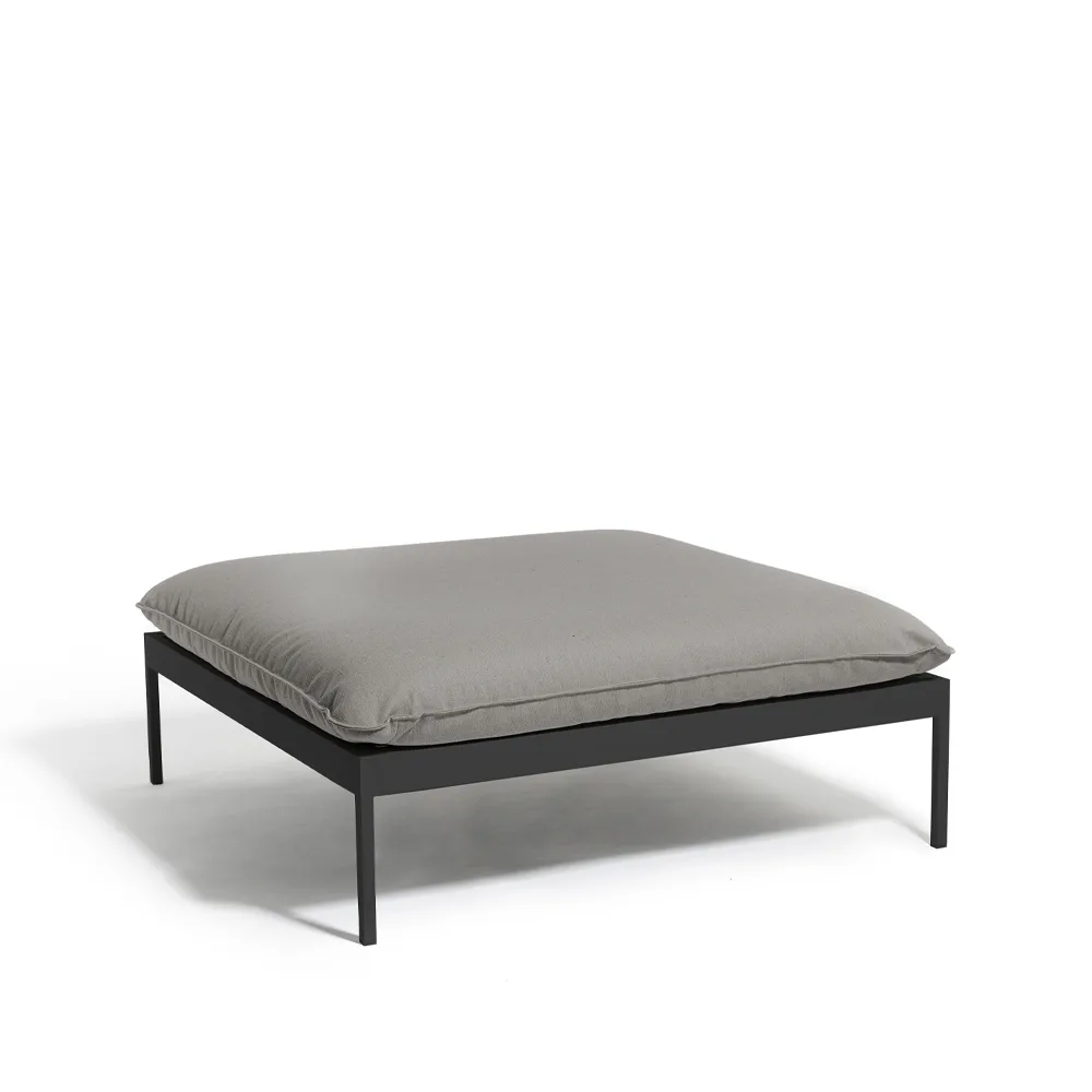Bönan foot stool, Fiord 551 beige, dark grey aluminium frame Skargaarden