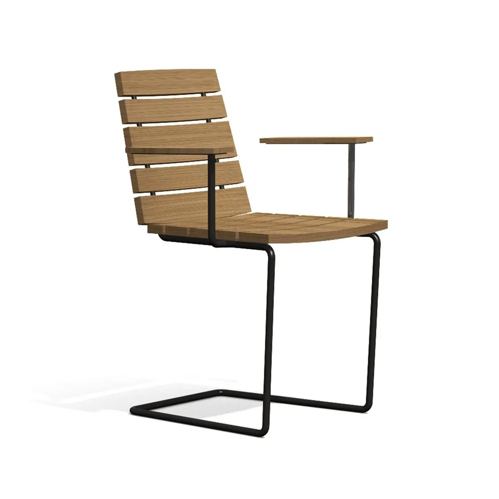 Grinda armchair, Teak, black frame Skargaarden