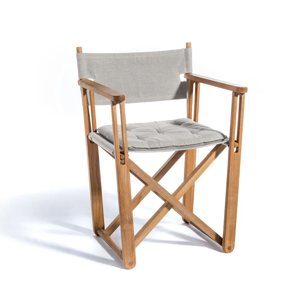 Kryss Dining armchair, Canvas natural, teak Skargaarden