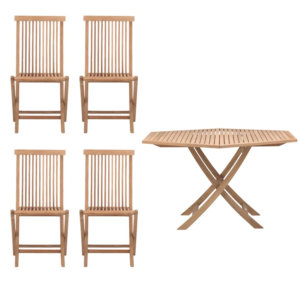 Viken Outdoor dining group - 1 table and 4 chairs - teak,  Skargaarden