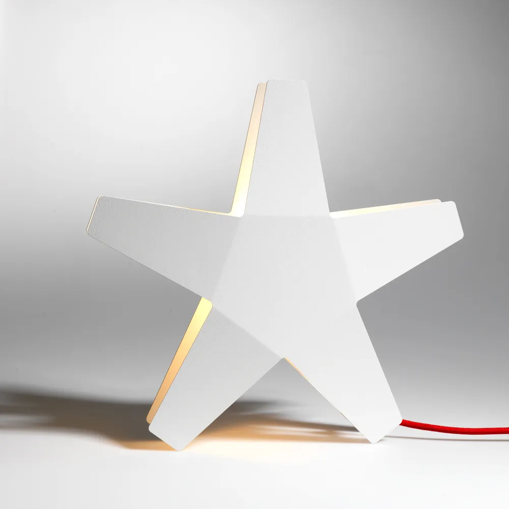 Advent Stjärna Advent star, Grey, 40 cm, light grey textile cord SMD Design