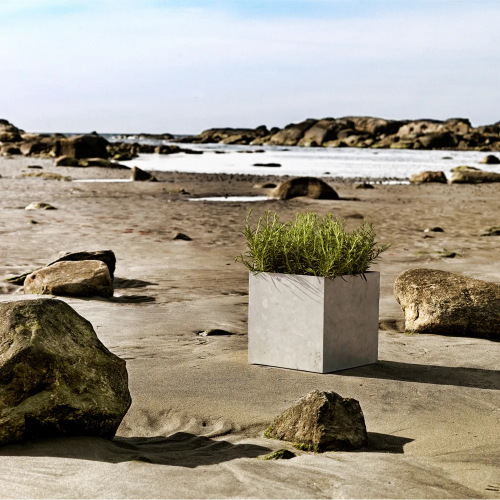 Jorda flower pot, Galvanised. 40x40cm SMD Design