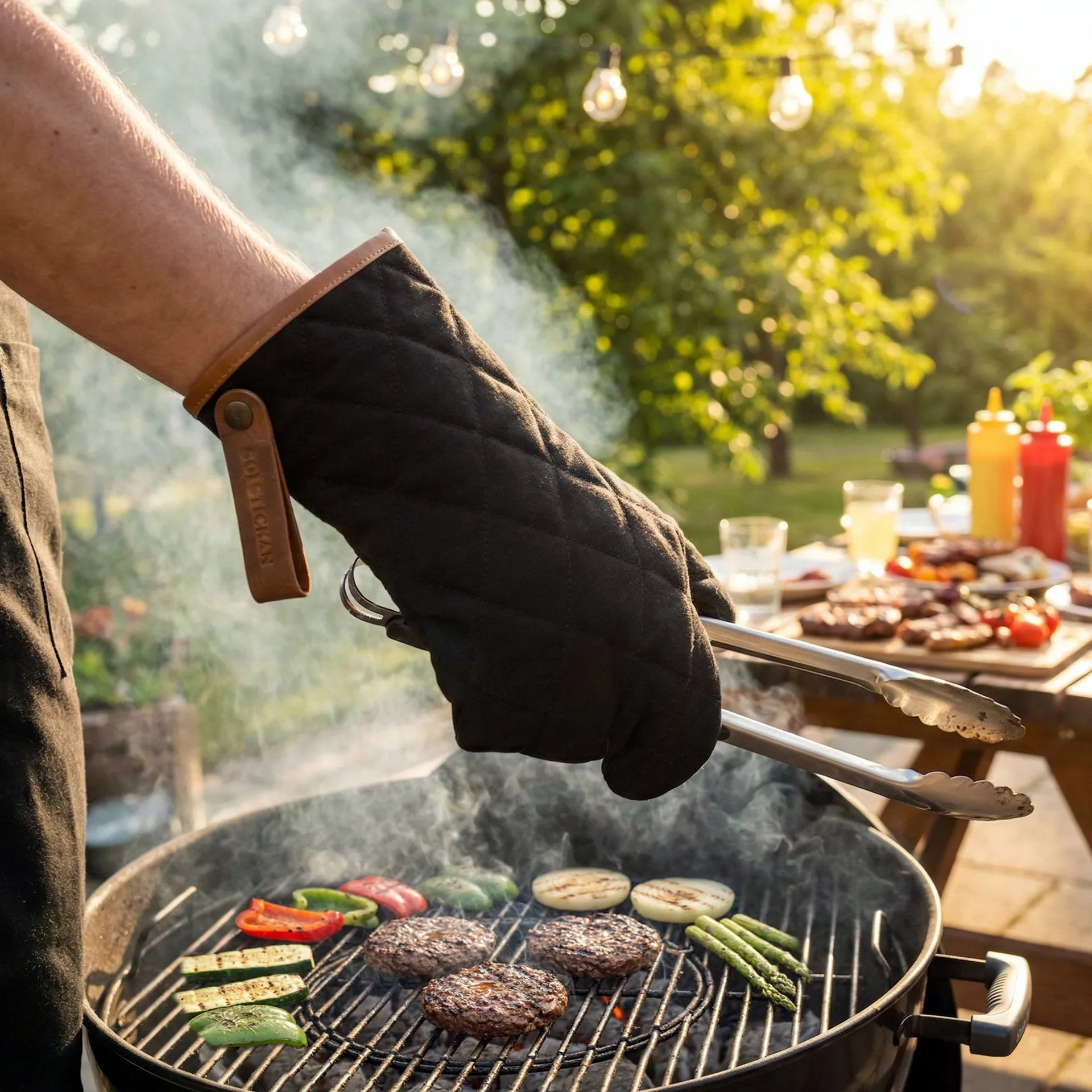 Solstickan oven glove canvas, Black Solstickan Design