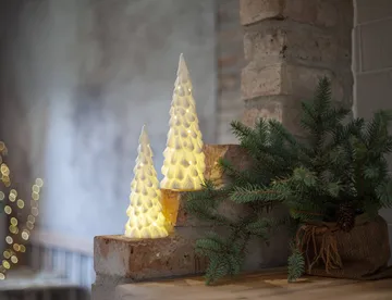 Indoor winter décor - White spruce, 2 pieces - Star Trading