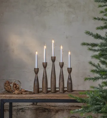 Midja 2.0 advent candlestick - Walnut - Star Trading