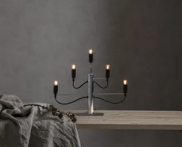 Milano 5 candlestick 46cm - Chrome - Star Trading