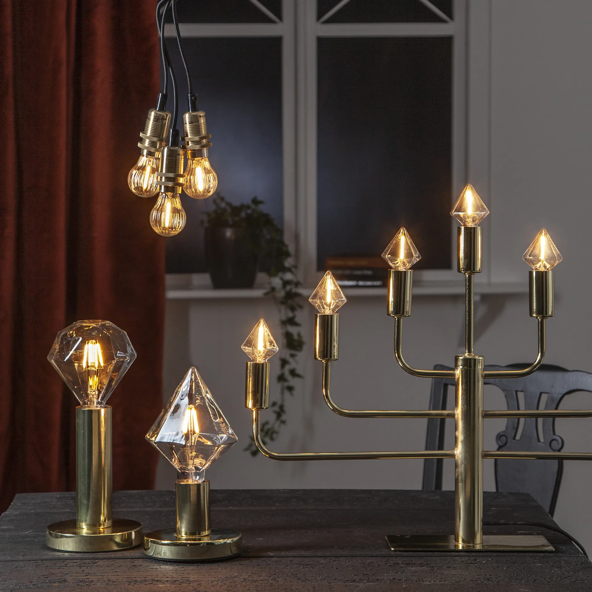 Pix candlestick, brass Star Trading