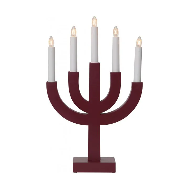 Selma candle holder 25 cm - Red - Star Trading