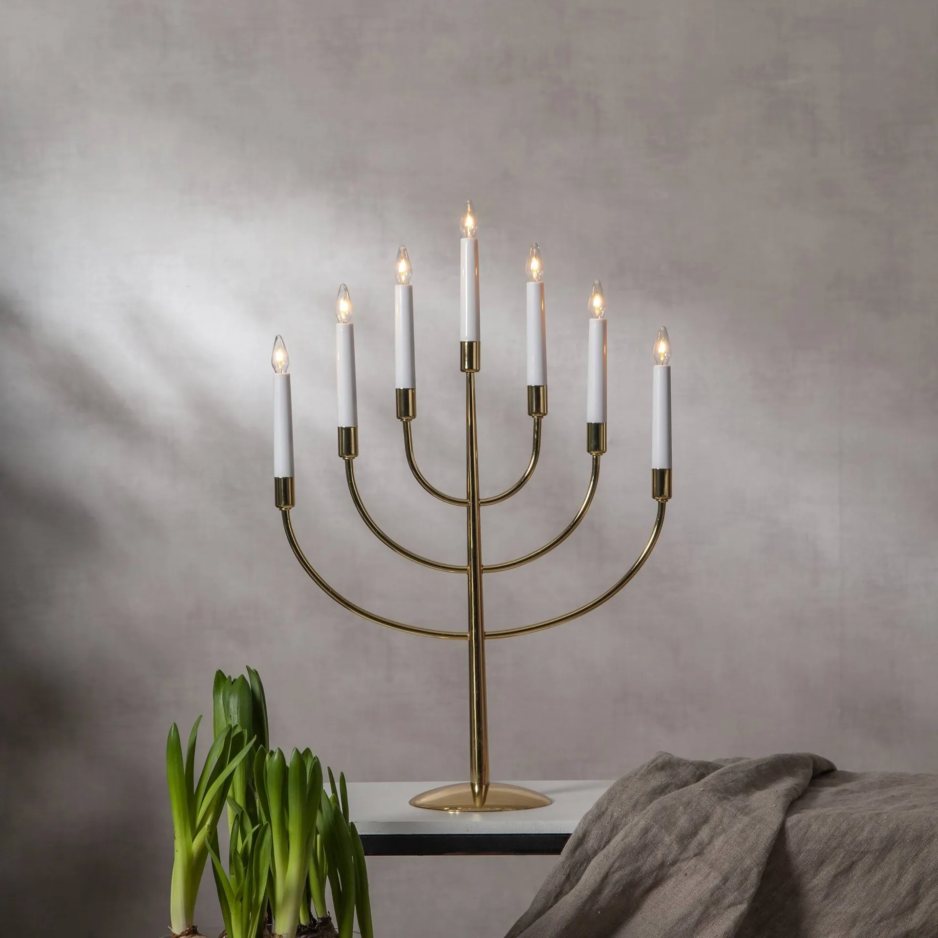 Titus candlestick 38 cm, Brass metal Star Trading
