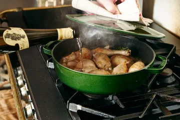 Staub Chistera braising pan cast iron Ø28 cm - Basil green - STAUB