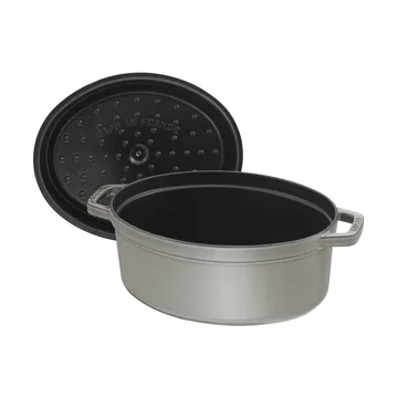 Staub La Cocotte oval pot cast iron 2.35 L - Graphite gray - STAUB