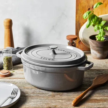 Staub La Cocotte oval pot cast iron 2.35 L - Graphite gray - STAUB