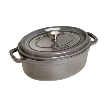Staub La Cocotte oval pot cast iron 8 L - Graphite gray - STAUB