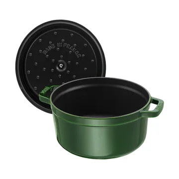 Staub La Cocotte round casserole cast iron 2.6 L - Basil green - STAUB