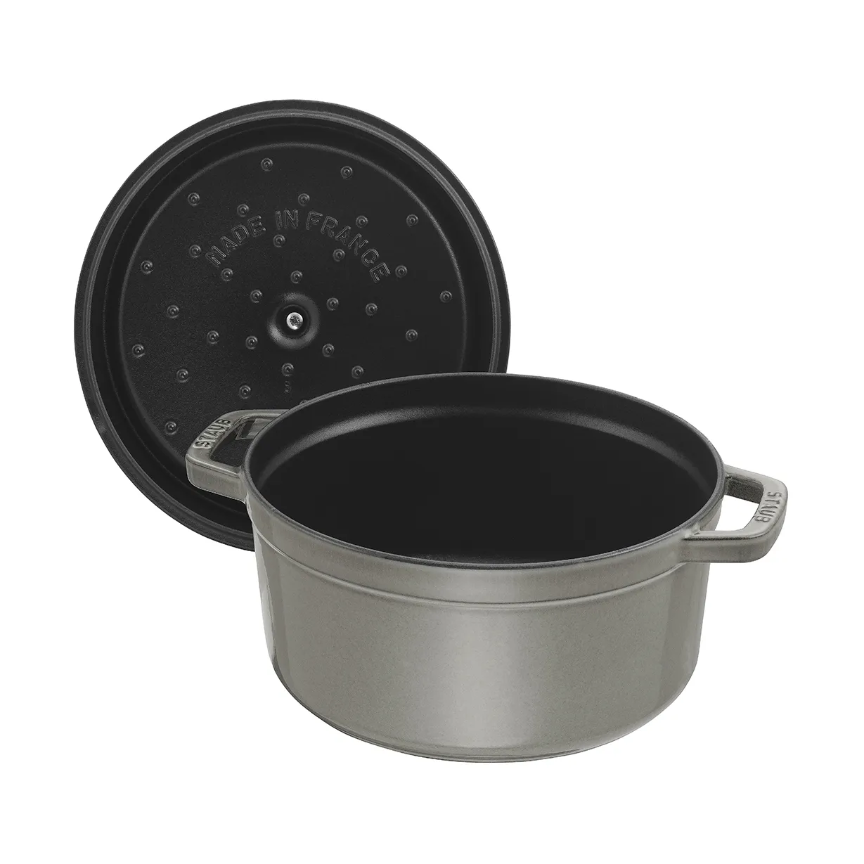 Staub La Cocotte round casserole cast iron 2.6 L, Graphite gray STAUB