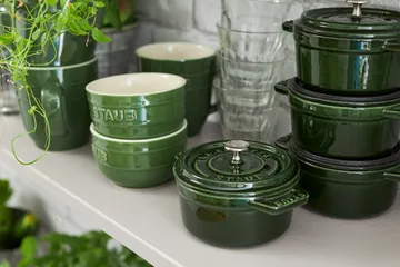 Staub La Cocotte round pot cast iron 0.25 L - Basil green - STAUB