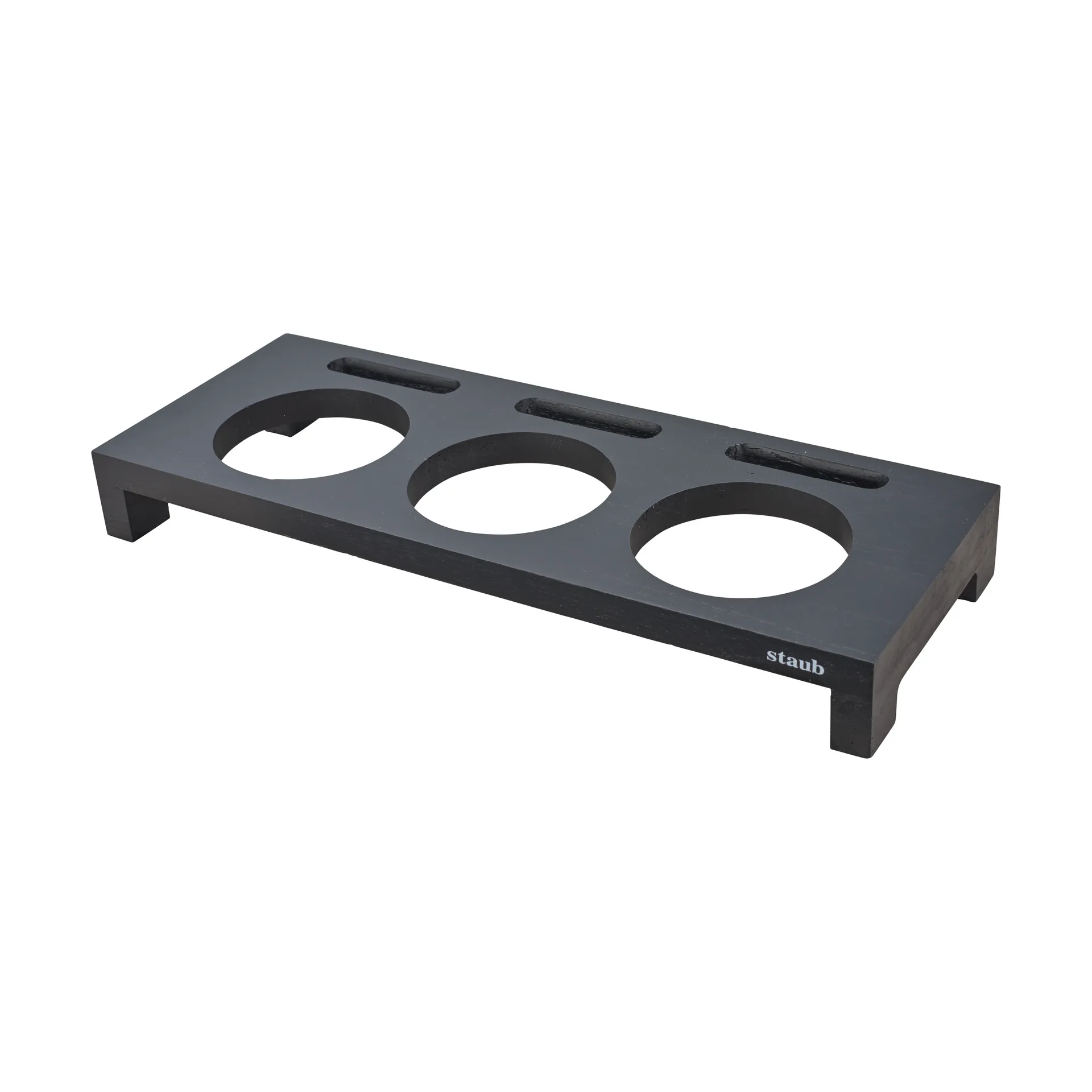 Staub serving holder for 3 mini pots, Black STAUB