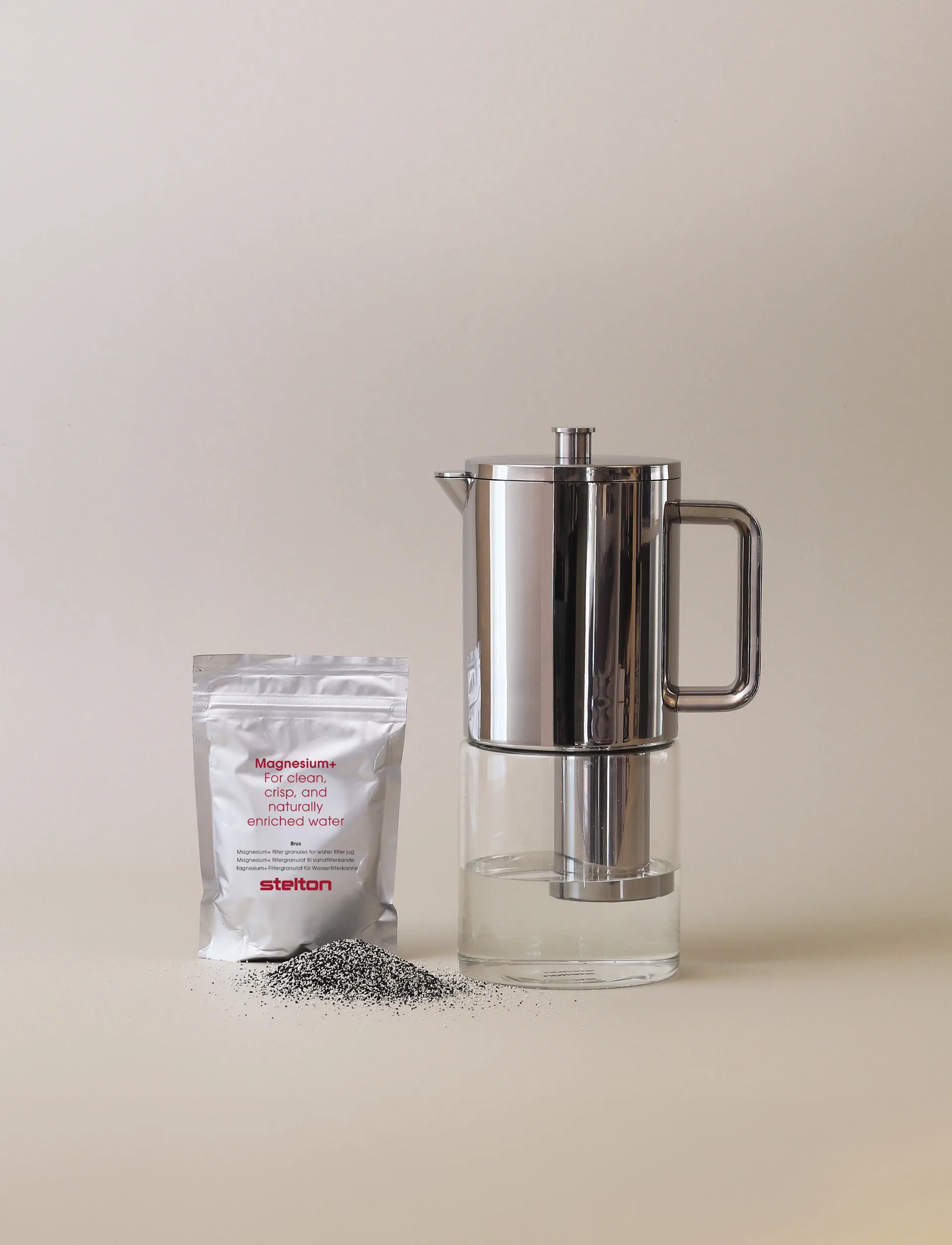 Brus Magnesium+ filter granulate for water filters, Black, white, 3-pack Stelton