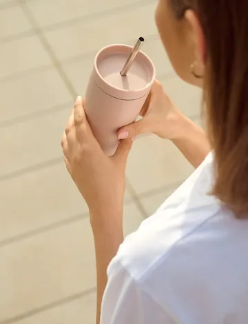 To Go Sip thermos mug with straw 0.4 L - Heather - Stelton