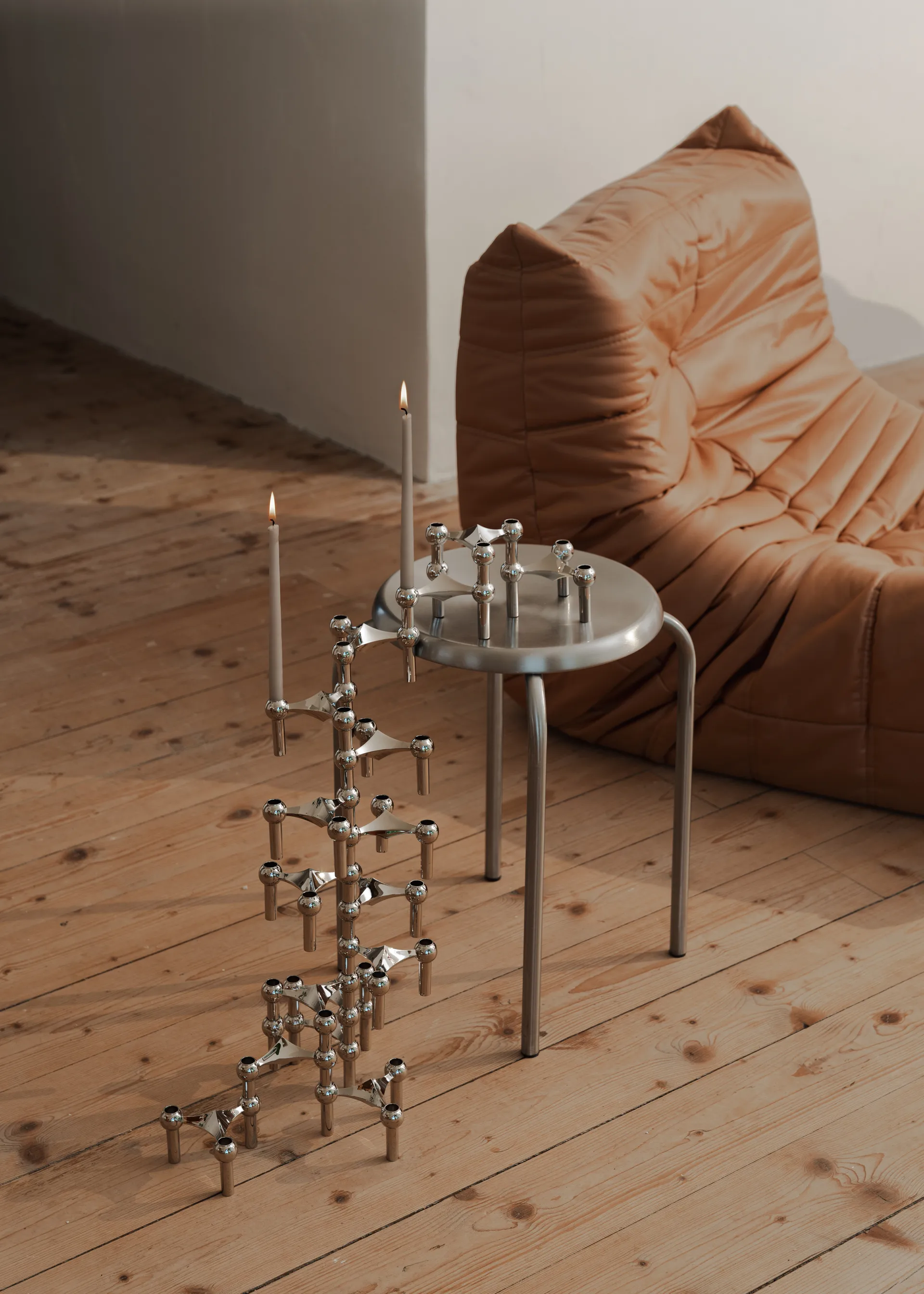 Nagel candle holder, chrome STOFF Nagel