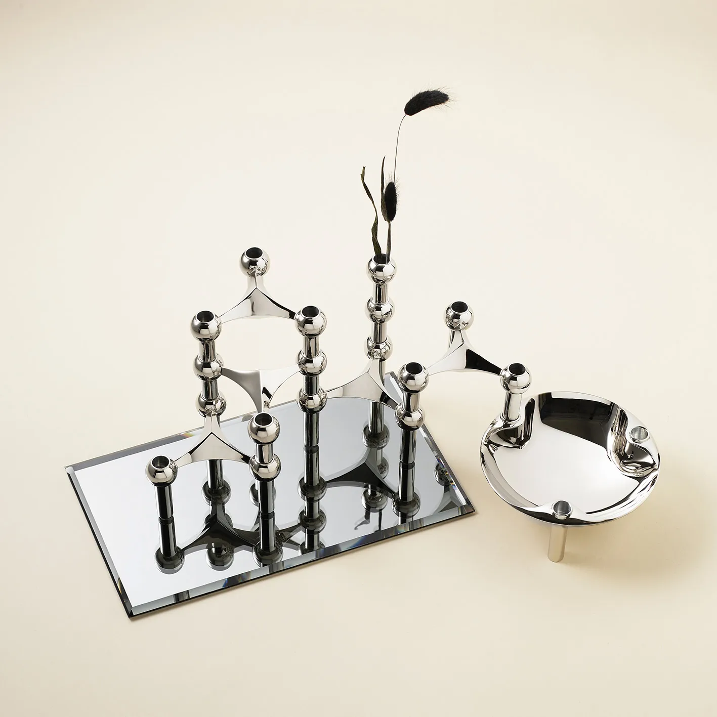 Nagel glass base rectangular, smoked black STOFF Nagel